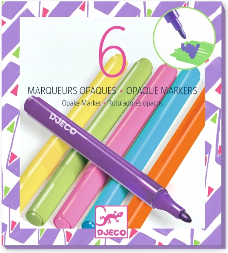 Feutres couvrants DJECO – set de 6 couleurs vives