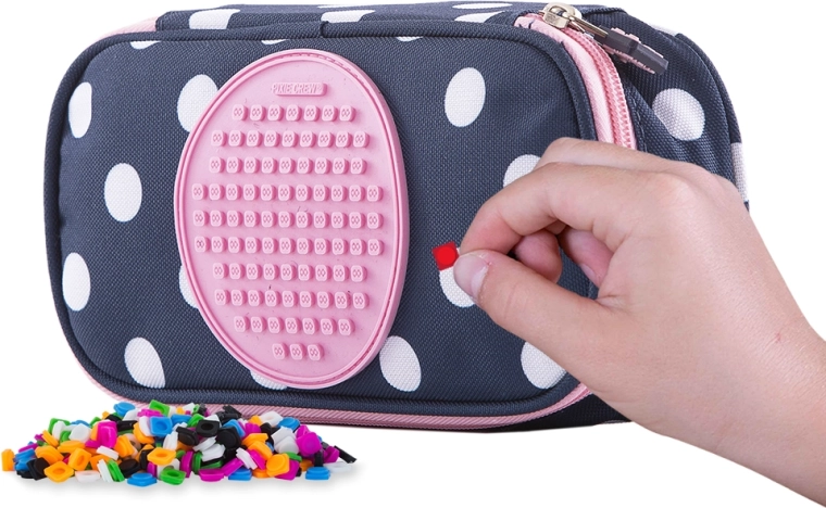 Trousse scolaire Pixie Crew bleue à pois blancs