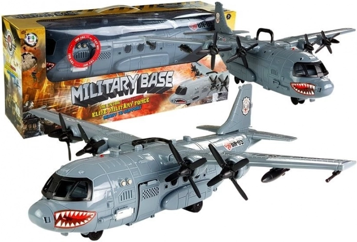 Avion militaire avec effets de lumière et de son
