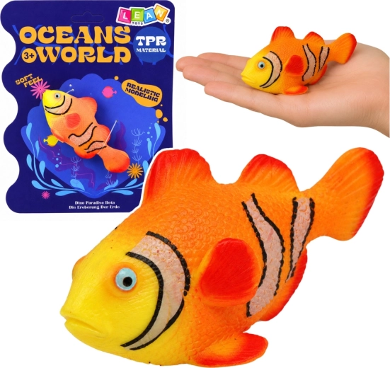 Figurine en caoutchouc de poisson-clown ocellé (ventru) 10,5 cm
