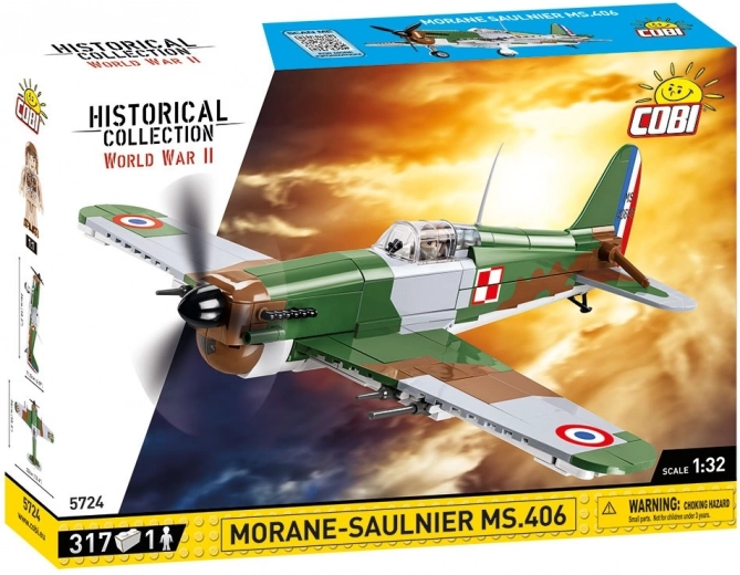 COBI Morane‑Saulnier MS.406 – maquette d’avion historique à l’échelle 1:32 (317 pièces)