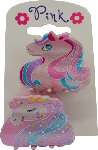 Lot de deux pinces à cheveux motif licorne