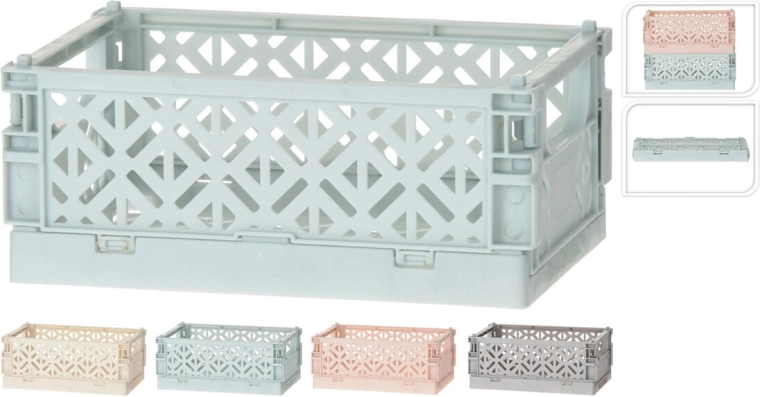 Caisse pliante en plastique 10 × 15 × 6 cm – assortiment de couleurs
