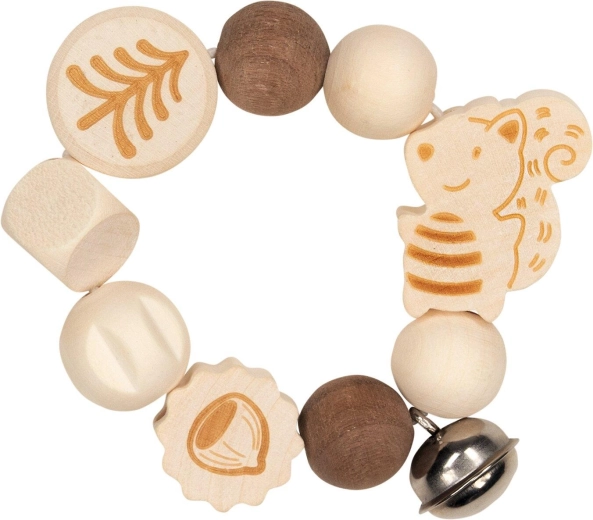 Anneau de dentition élastique et hochet avec écureuil - 1 pièce