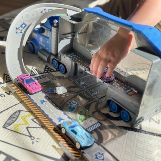 Circuit de voitures pliable avec garage