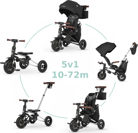 Tricycle Qplay Nova Deluxe 5en1 noir