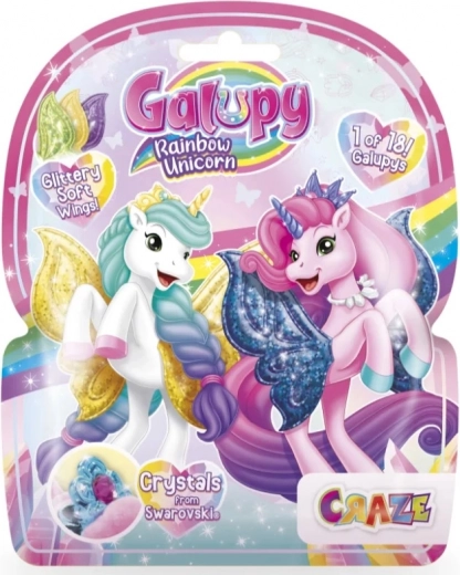 Galupy Rainbow Unicorn figurine de collection licorne ailée avec cristal Swarovski