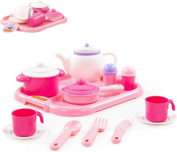 Service de table pour enfants Nastenka pour 2 personnes avec plateau, 19 pièces