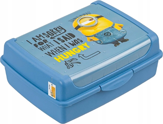 Boîte à goûter Minions avec clip, 17 × 13 × 7 cm, bleue