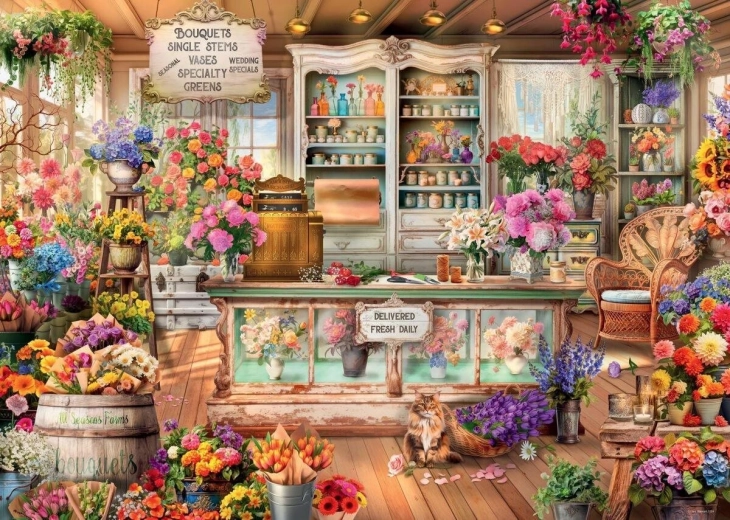 Puzzle Fleuriste romantique 1000 pièces