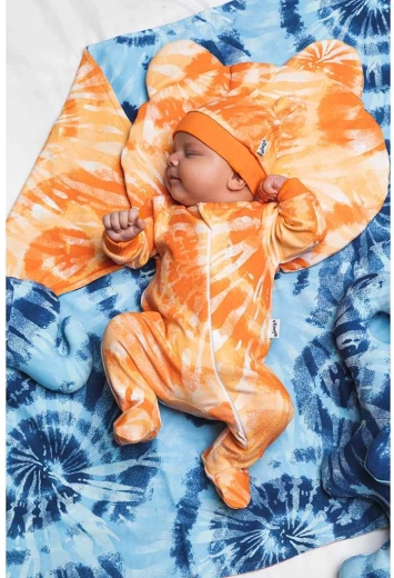 Bonnet bébé en coton bleu Nicol Tomi – Orange 62