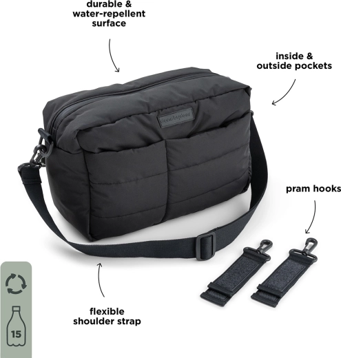 Sac matelassé noir pour poussette Done by Deer