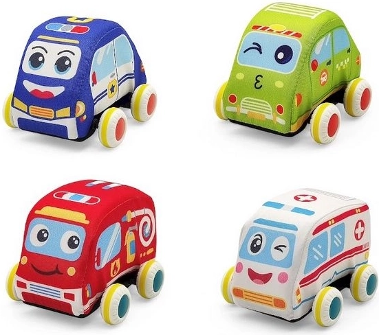 SmilyPlay voiturette en peluche douce de service de secours (ambulance) - 1 pièce