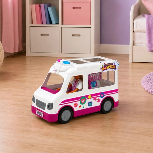 Grande ambulance avec lumières et sons