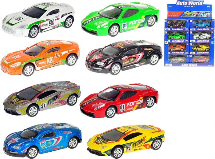 Voiture de course en métal 1:43 à rétrofriction, 10 cm
