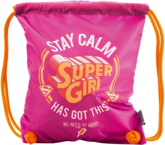 Sac de sport rose Super Girl à cordon
