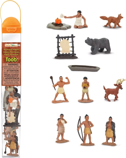 Safari Ltd. Toobs Indiens (Powhatan) – tube avec 12 figurines