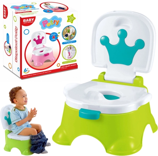 Pot interactif musical 5-en-1 vert avec couronne bleue