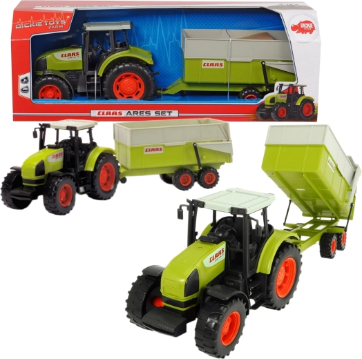 Tracteur Dickie Claas Ares avec remorque basculante de 55 cm