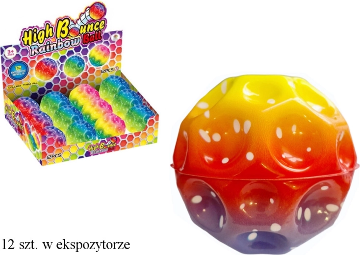 Balle en caoutchouc rebondissante arc-en-ciel effet ombré