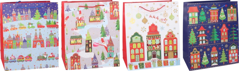 Sac cadeau de Noël M 26 × 32 × 10 cm - 1 pièce