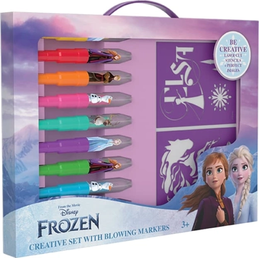 Set créatif avec feutres souffleurs La Reine des Neiges