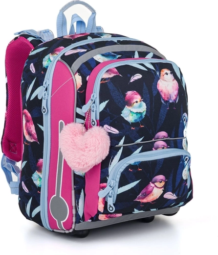 Cartable scolaire Topgal avec petits oiseaux BEBE