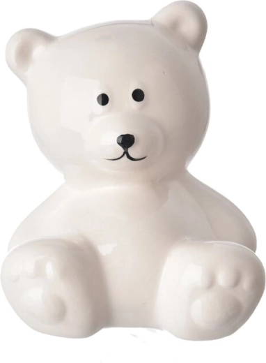 Tirelire en céramique ours blanc