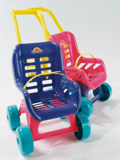 Poussette pour poupées bleue