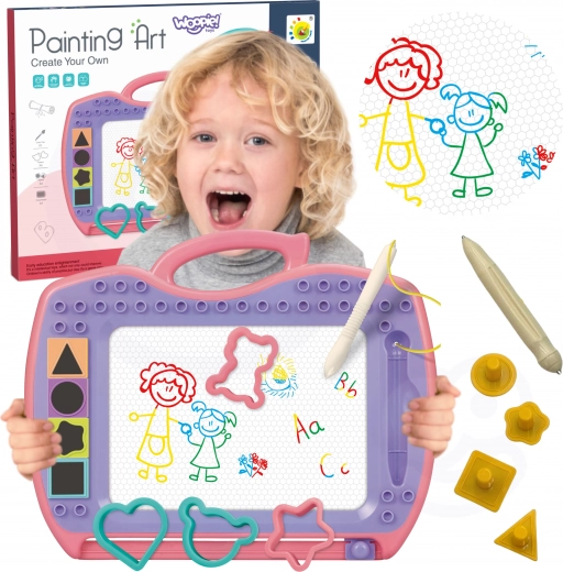 Woopie tablette de dessin magnétique avec tampons et pochoirs