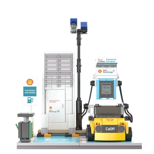 Voiture jaune compacte avec place de parking incluse