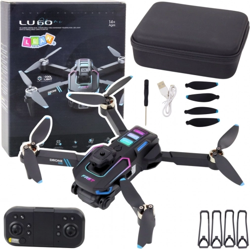 Drone LU60 avec double caméra HD et lumières LED noir