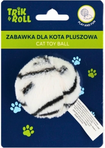 Jouet en peluche pour chat noir et blanc