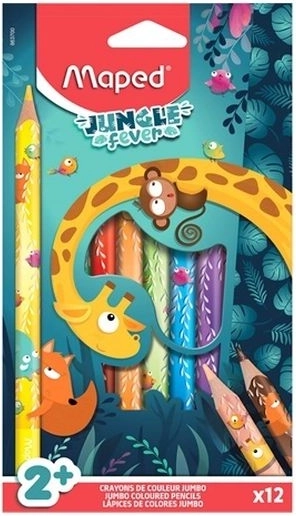 Crayons de cire jumbo Jungle Fever, lot de 12