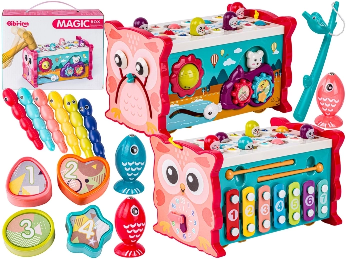 Jouet éducatif interactif 8-en-1 avec xylophone et horloge - 1 pièce