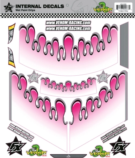 Graphisme intérieur Jamara decor wet paint drops rose pour Venom Racing