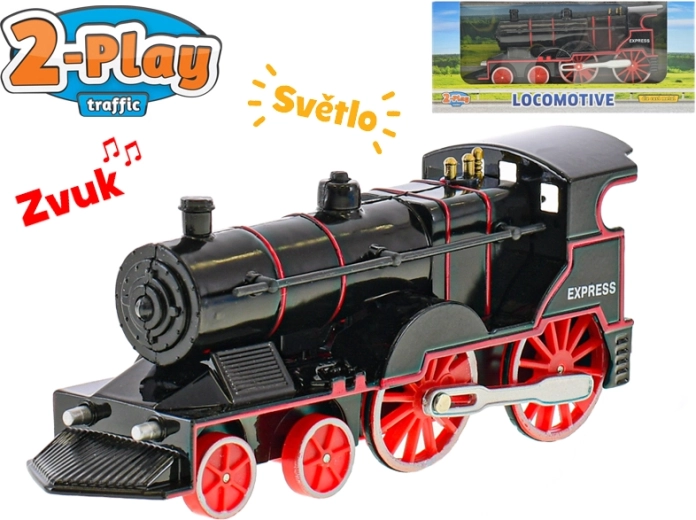 2-Play locomotive en métal avec lumière et son, 14 cm, retour en arrière