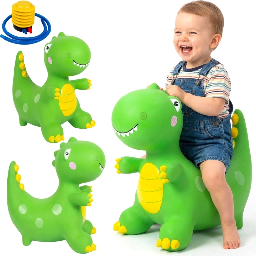 Costume gonflable enfant dinosaure vert T‑Rex avec ventilateur
