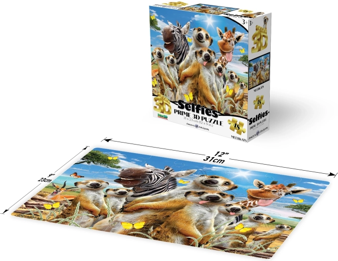 Puzzle 3D Selfie suricates 48 pièces