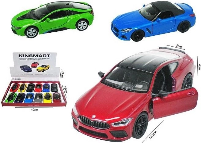 Mini modèle de voiture BMW avec mécanisme à rétrofriction (pull-back) (1 pièce, sélection aléatoire)