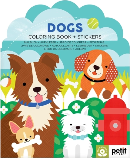 Livre de coloriage Petit Collage avec autocollants Chiens