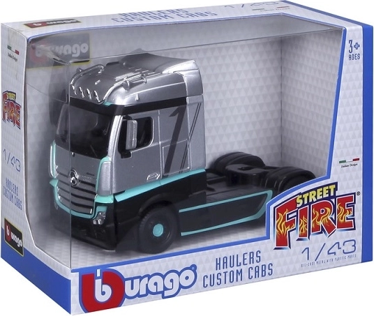 Modèle de camion Mercedes-Benz Actros Street Fire Haulers Custom à l'échelle 1:43