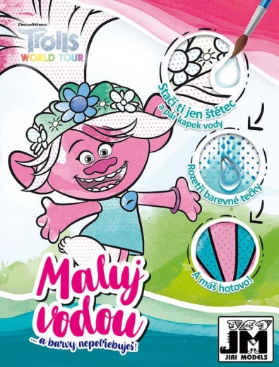 Jiri Models peins avec de l’eau Trolls 2 cahier de coloriage - 1 pièce