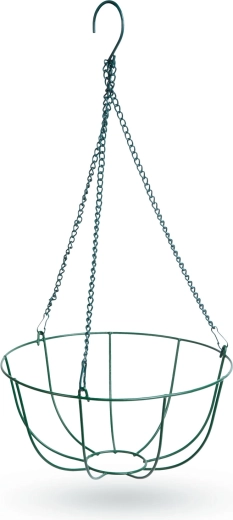 Panier métallique suspendu pour jardinière, 25 cm, vert