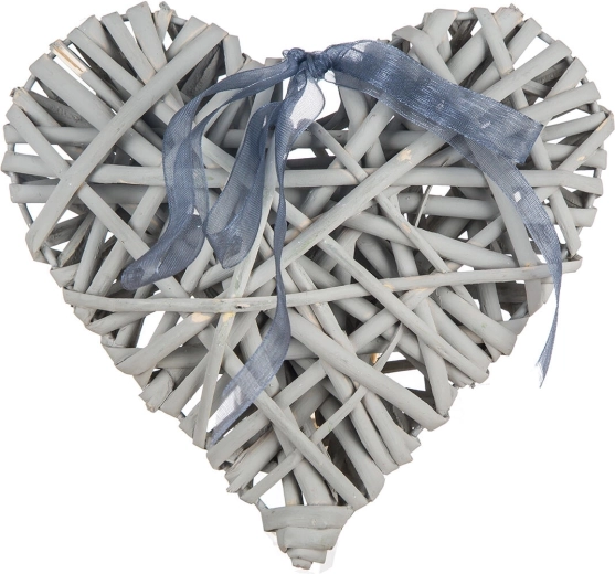 Cœur décoratif 15 × 15 cm gris