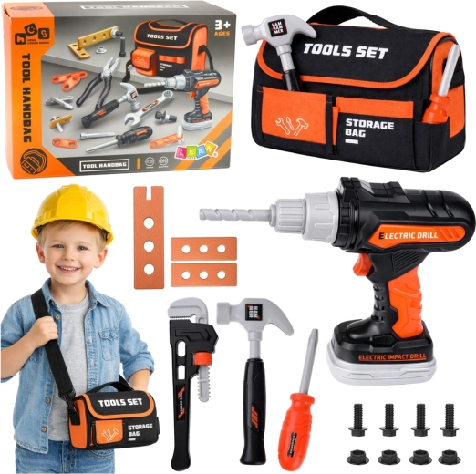 Set d’outils pour enfants avec sac et visseuse sans fil, 25 pièces