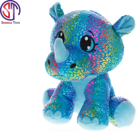 Rhinocéros en peluche Star Sparkle 37 cm – bleu