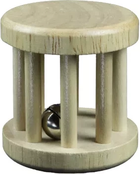 Hochet en bois en forme de cage avec grelot - 1 pièce