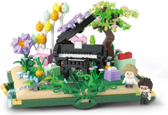 Diorama romantique avec piano comme décoration