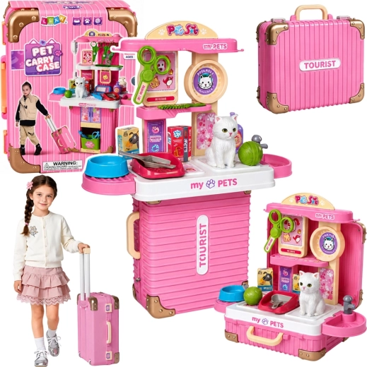 Valisette vétérinaire pour enfants, set de soin pour chat avec accessoires - 1 pièce